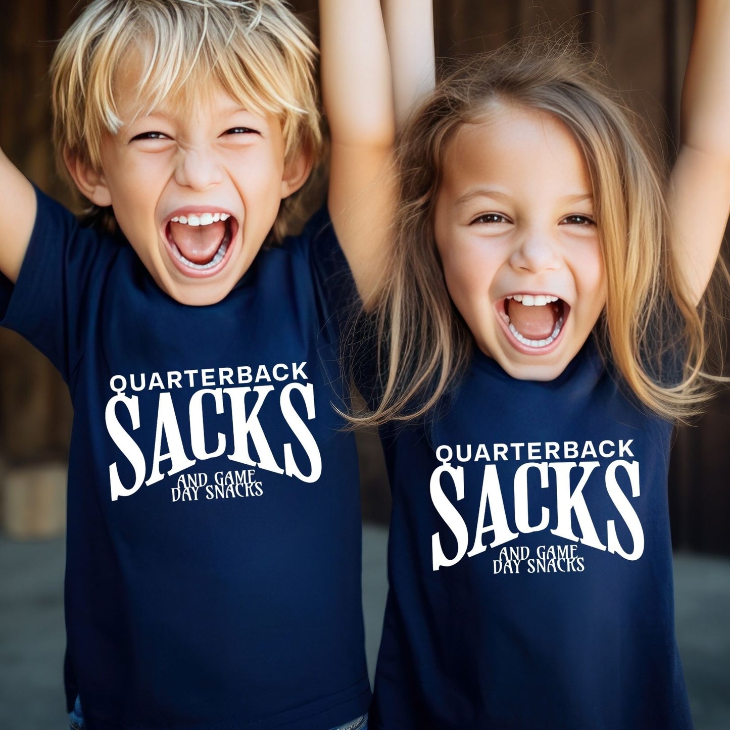 Quarterback Sacks & Game Day Snacks Kids Tee
