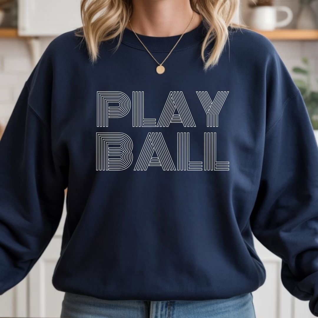 Trendy Lined Play Ball Crewneck