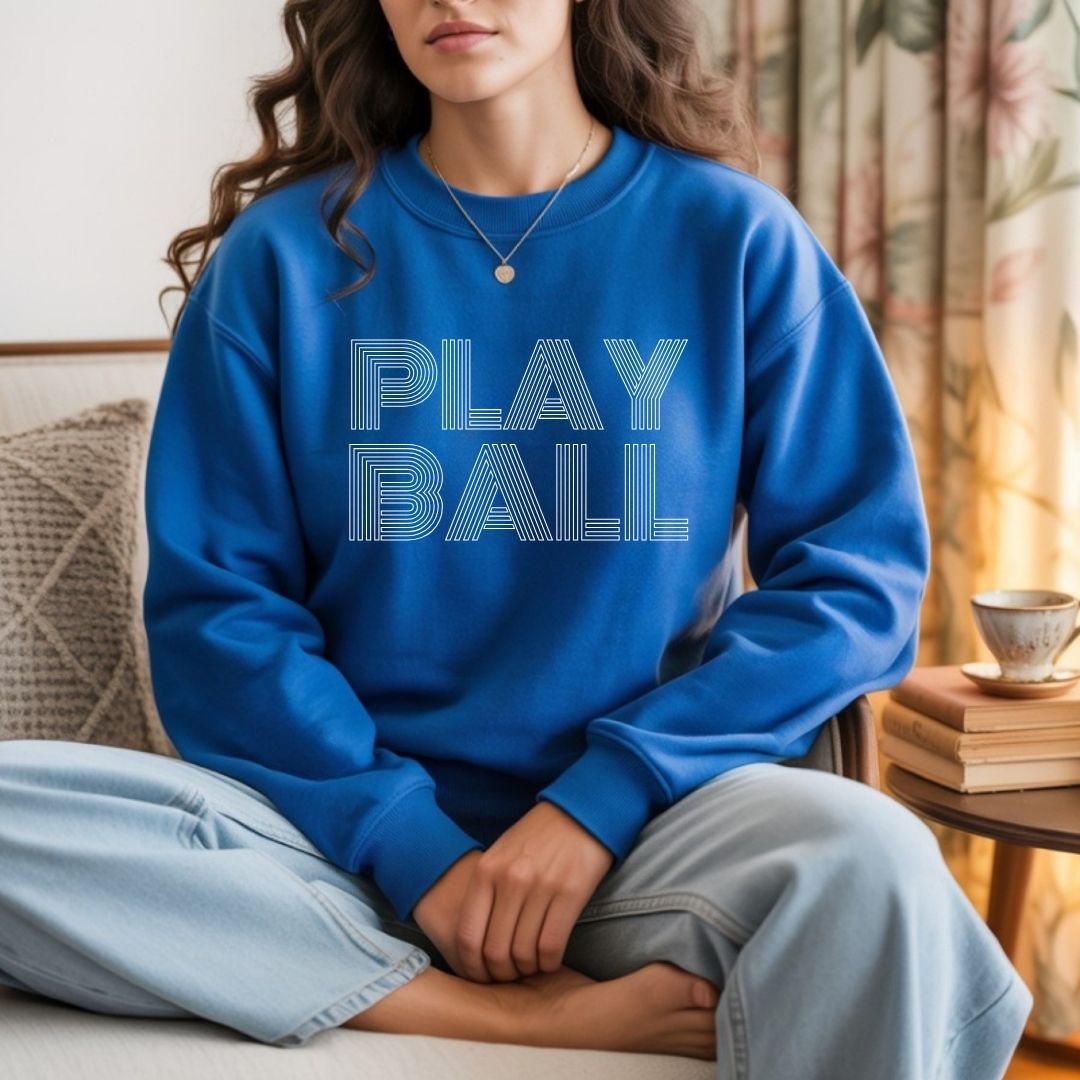 Trendy Lined Play Ball Crewneck