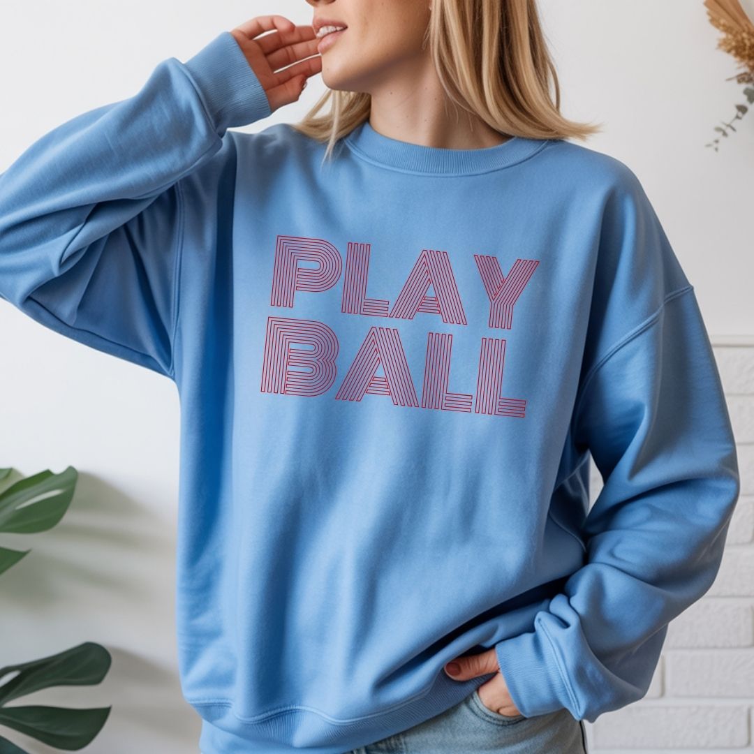 Trendy Lined Play Ball Crewneck