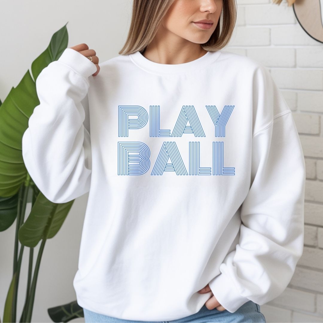 Trendy Lined Play Ball Crewneck