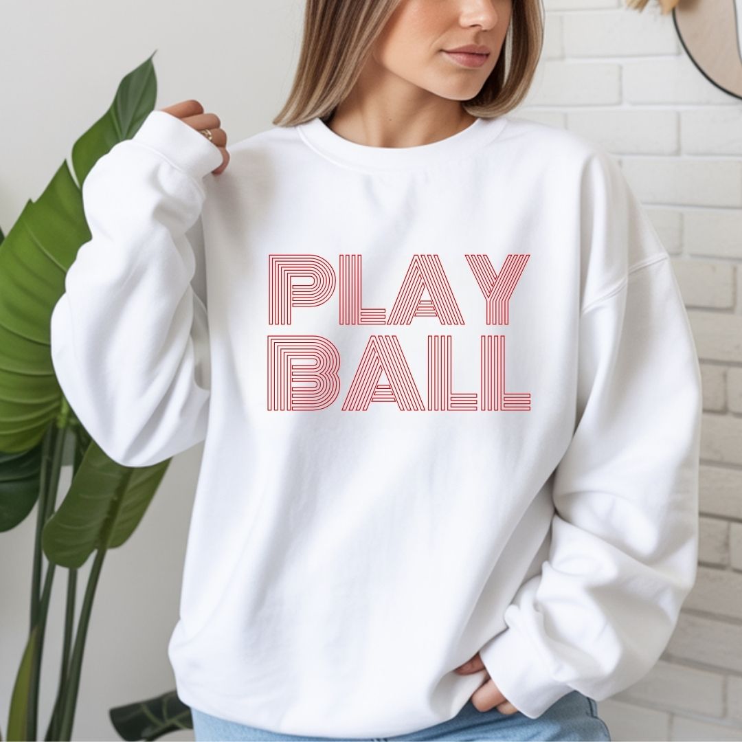 Trendy Lined Play Ball Crewneck
