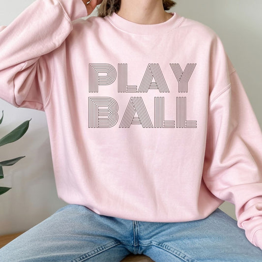 Trendy Lined Play Ball Crewneck
