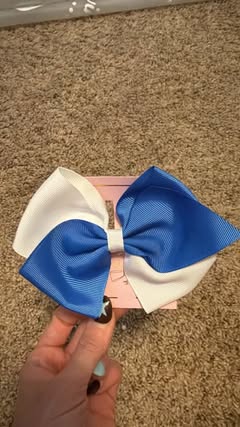 Blue/White Kids Bow
