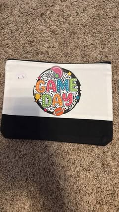 Black Canvas Game Day Make Up Bag