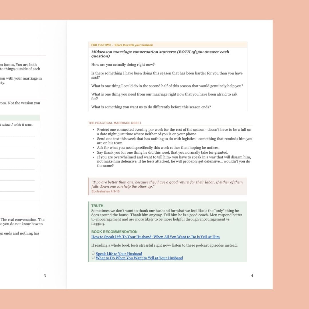 The Midseason Reset Guide for a Coach's Wife: Digital Download