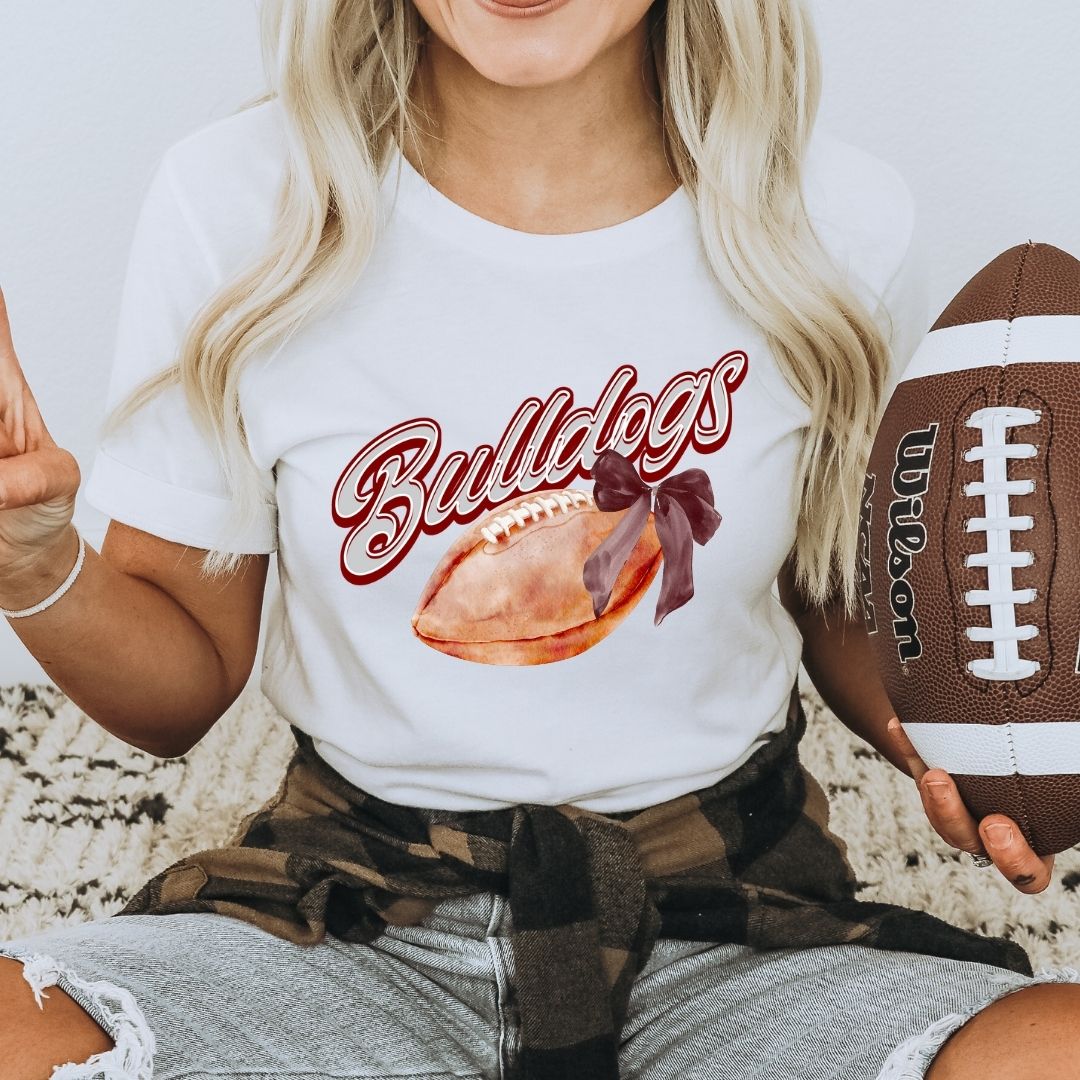 Mascot Bow & Football Tee