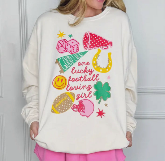 One Lucky Football Girl Sweatshirt (PREORDER)