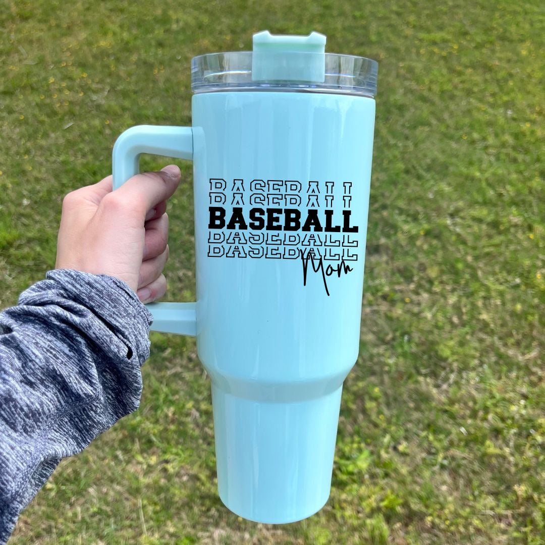 Football Wife 40 oz Tumbler (4 Cup Colors, Choose your Phrase)