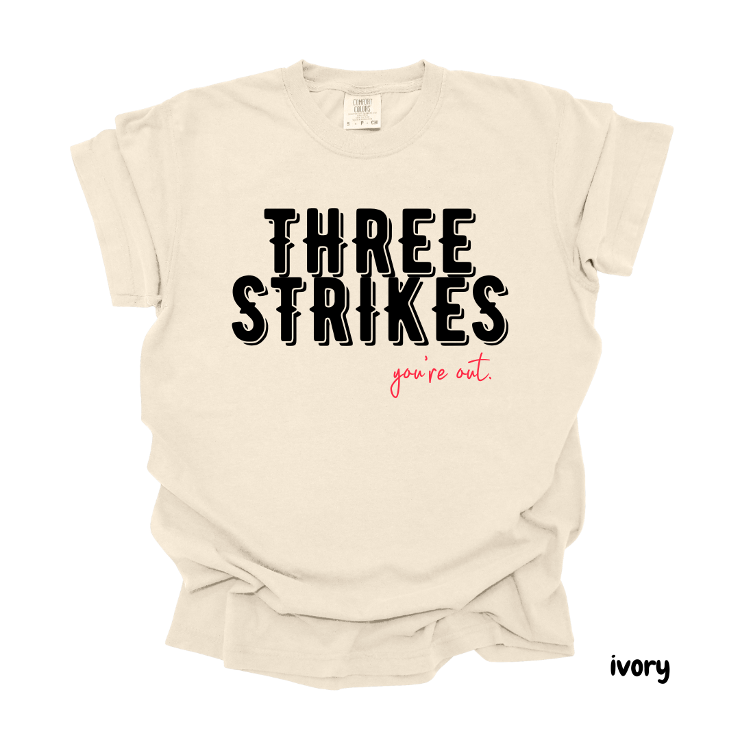 'Three Strikes' Baseball/Softball Tee