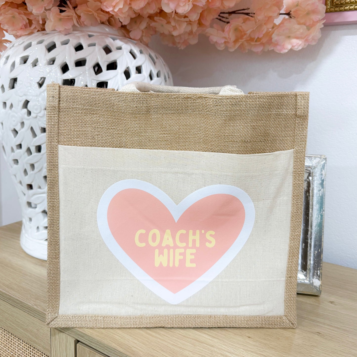 Coach’s Wife Heart Tote Bag