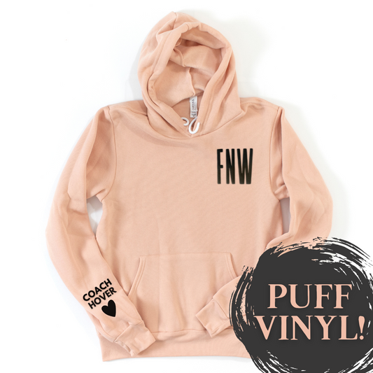 Custom "Wearing Your Coach on Your Sleeve" Puff Vinyl Hoodie/Crewneck