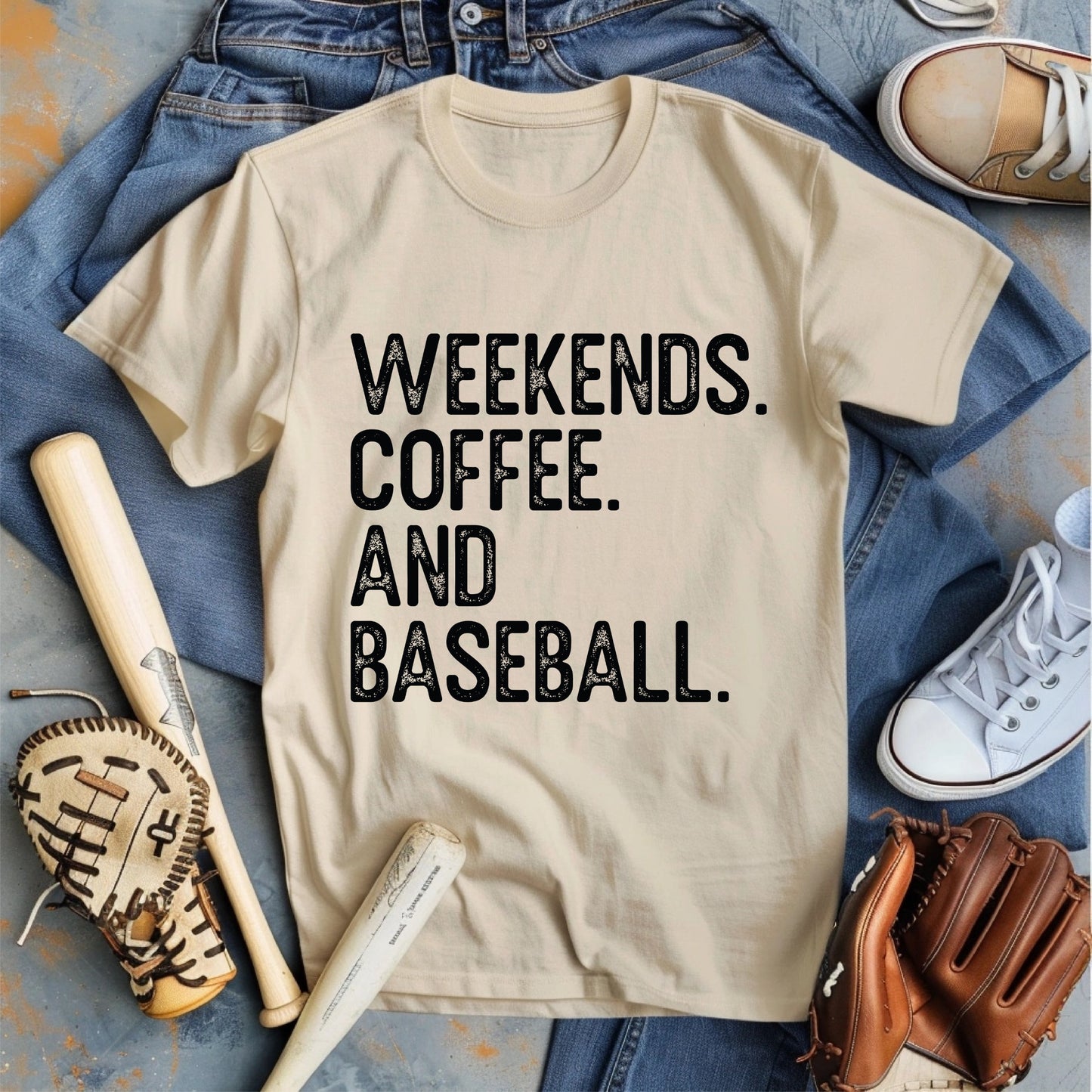 Weekends. Coffee. And Baseball Tee/Crewneck