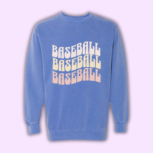 Retro Baseball Comfort Colors Crewneck