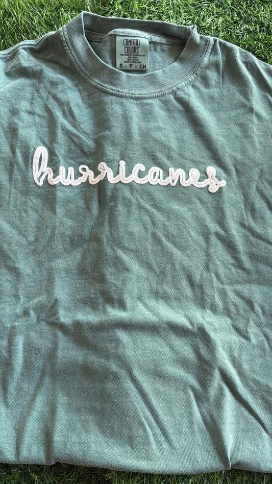 Green Hurricanes Tee: Small (comfort colors)