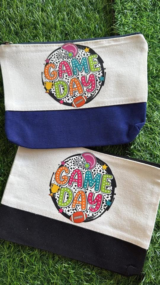 Game Day Canvas Make Up Bags