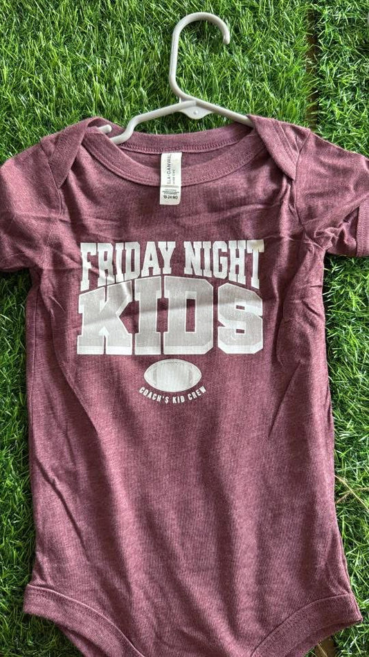 Maroon Friday Night Kids Onesie: 18-24m