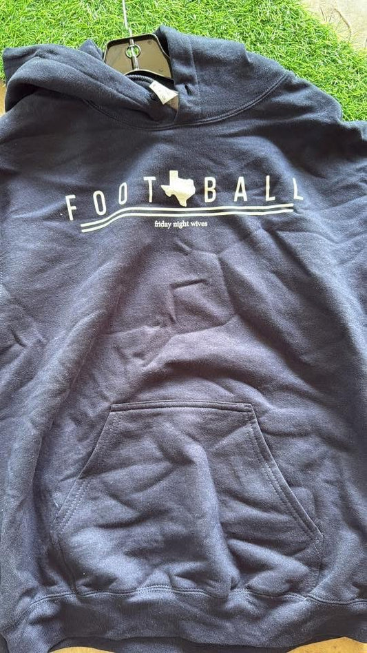 Texas Football Navy Hoodie: Adult Small