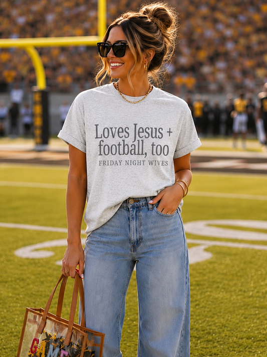 Loves Jesus & Football Too Tee