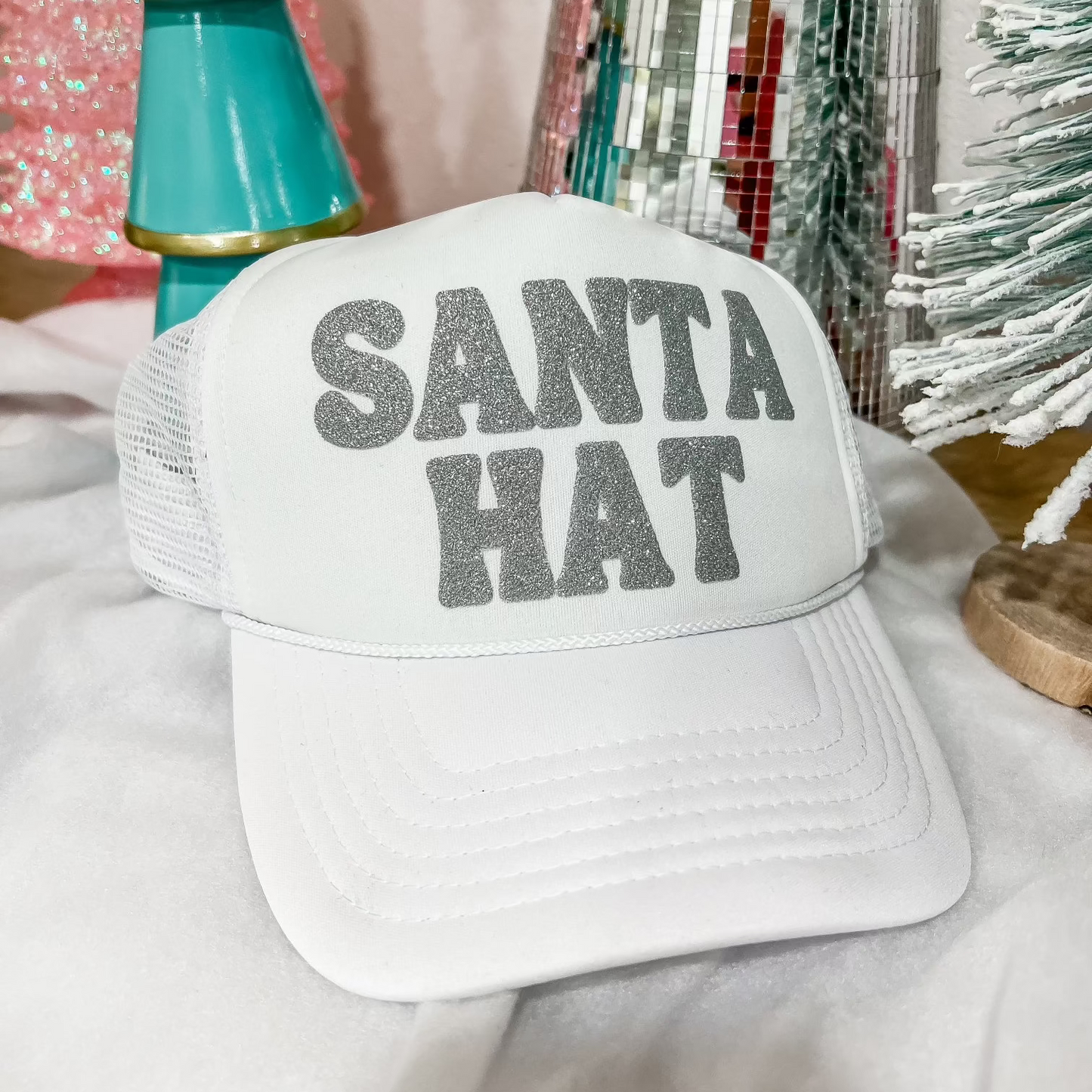 Custom Phrase Christmas Puff Trucker Hat