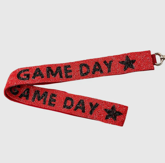 Red/Black Game Day Beaded Strap