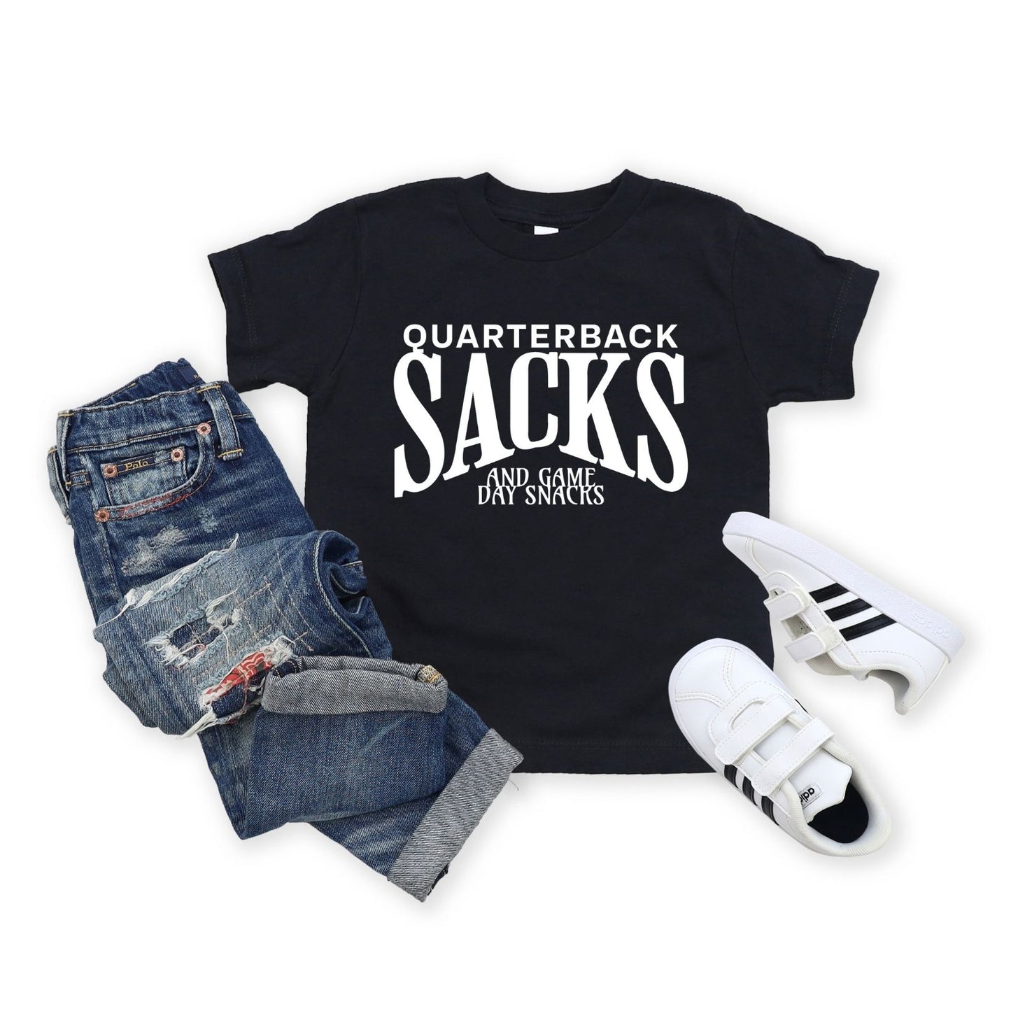 Quarterback Sacks & Game Day Snacks Kids Tee