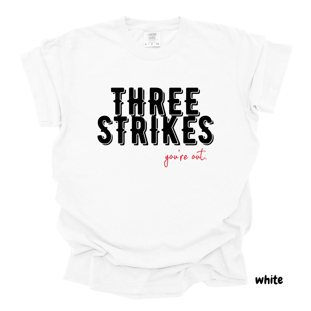 'Three Strikes' Baseball/Softball Tee