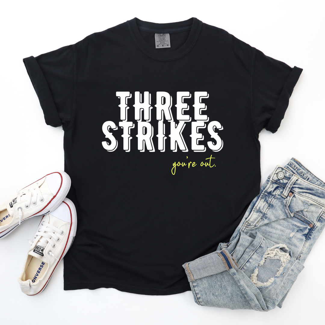 'Three Strikes' Baseball/Softball Tee