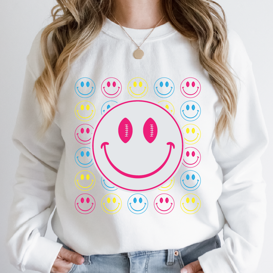 Smiley Football Sweatshirt, Hoodie (Toddler, Youth) READY TO SHIP!